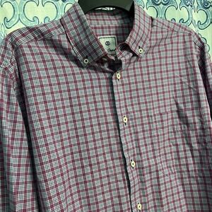 David Donahue Dress Shirt Men's Large Multicolor Plaid Size Large 100% Cotton
